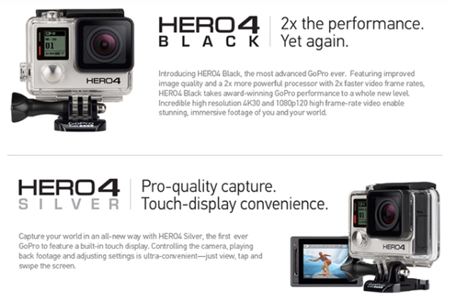 Introducing the all new GoPro Hero4 Silver and Black Edition cameras
